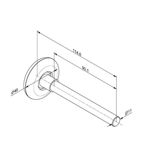 Garázskapu görgő, 11mm-es tengely, L=114mm