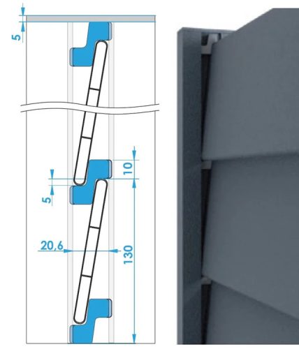 Elválasztó elem lamellás kitöltéshez 8x120mm