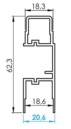 Alumínium profil LED világítással kitöltésekhez