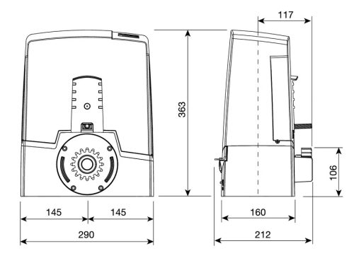 Came BXV-4-ZKIT tolókapu motor szett 400kg-ig 24Volt