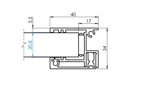 Alumínium kerítés adapter készlet 20 - 1200 mm kitöltéshez