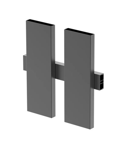 Alumínium kerítéssablon adapter 40 mm töltetekhez és homlokzati rendszerhez, 45 x 20 – 6,0 m – Fekete RAL 9005