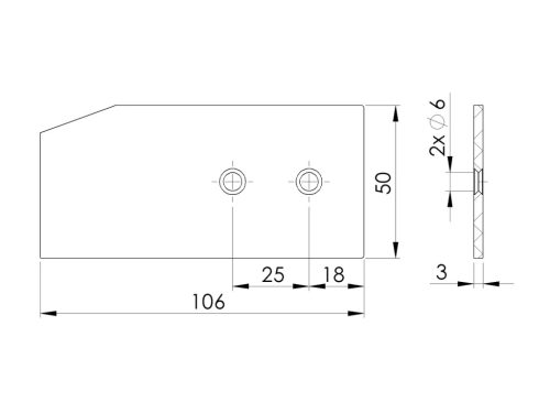Az alumínium fedél a tolókapu vezetőprofiljaihoz 105x50 R7016