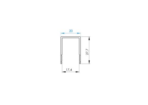 Click-lock távtartó takaróléc kerítésbetéthez U-adapterekhez, 20×28 – 20 mm – Antracit RAL 7016