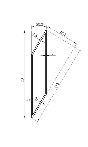 Alumínium kerítés zsaluzia 20x120-2500mm