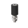Támasztógörgő, fekete PVC Zn, D30mm, M12