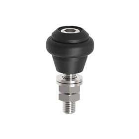 Gumigyűrűs támasztó görgő-fekete PVC Zn,