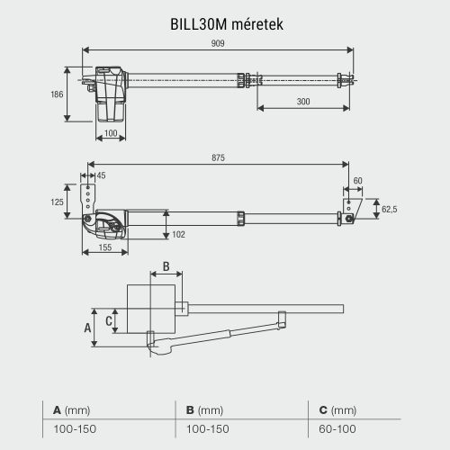 BENINCA KIT-BILL3 kapunyitó szett, 2x2,5m