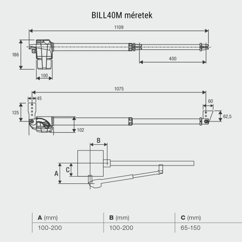 BENINCA KIT-BILL4 kapunyitó szett, 2x3,5m