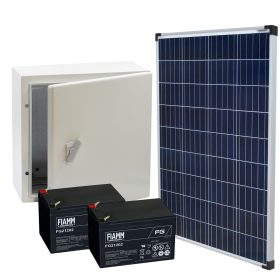   KIT-SOLAR szigetüzemű szünetmentes szett, 24Vdc, 2db 12Ah akku