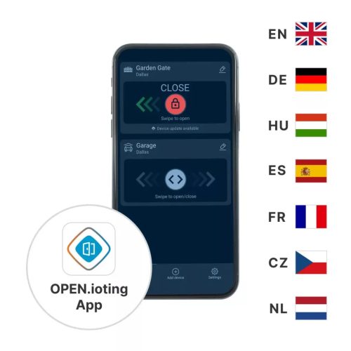 OPEN.ioting Power 12-24V okos WiFi/LAN kapunyitó (antennával)