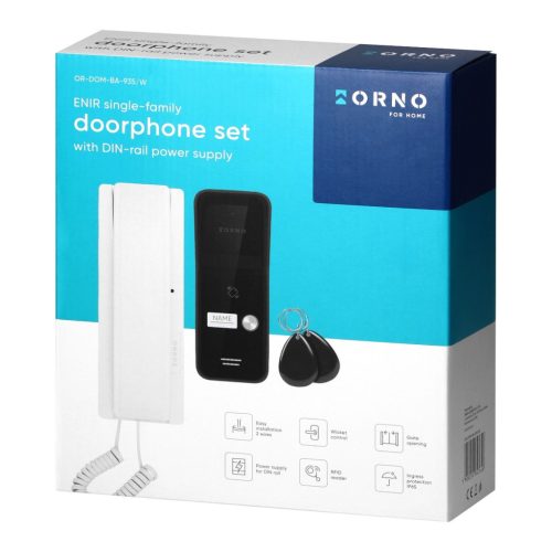 OR-DOM-BA-935W 2 vezetékes, 1 lakásos kaputelefon szett, RFID