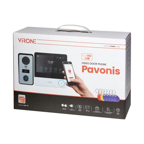 OR-VDP-67FHD 4 vezetékes videokaputelefon szett, 7″, RFID, microSD, Wi-Fi