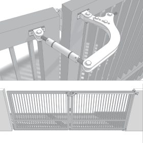   HM500.A00 vasalat szett harmonika rendszerű szárnyas kapukhoz (1 szárnyhoz)
